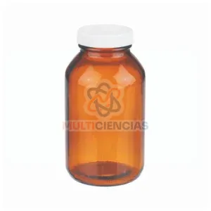 Frasco 1000ml ámbar boca ancha tapa rosca