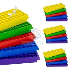 Gradilla para microtubos de 1.5 hasta 2ml capacidad 80 pocillos
