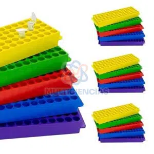 Gradilla para microtubos de 1.5 hasta 2ml capacidad 80 pocillos