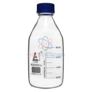 Frasco tapa azul con graduación Labglass